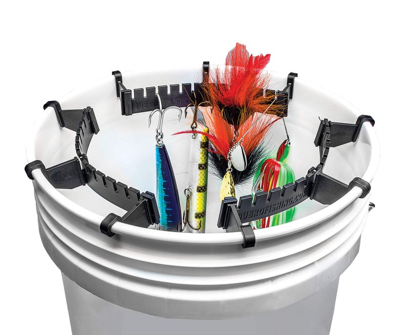 DU-BRO Fishing DU-BRO Bucket Fishing Lure Holder, Lure Hanger, and Organizer, Fishing Tool, Works with 5-Gallon Buckets, 3-Pack, Black - Image 1